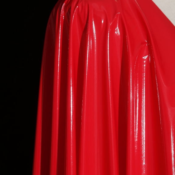 Namzi Shiny Reflective Faux Leather Fabric for Sewing, DIY Clothes Fabric, Stretchy PU Leather for Craft,1 Yard,Red