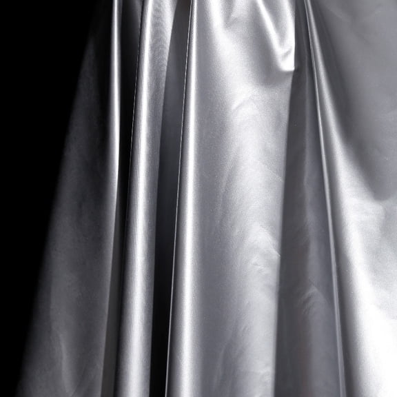 Namzi Shiny Reflective Faux Leather Fabric for Sewing, DIY Clothes Fabric, Stretchy PU Leather for Craft,1 Yard,Silver