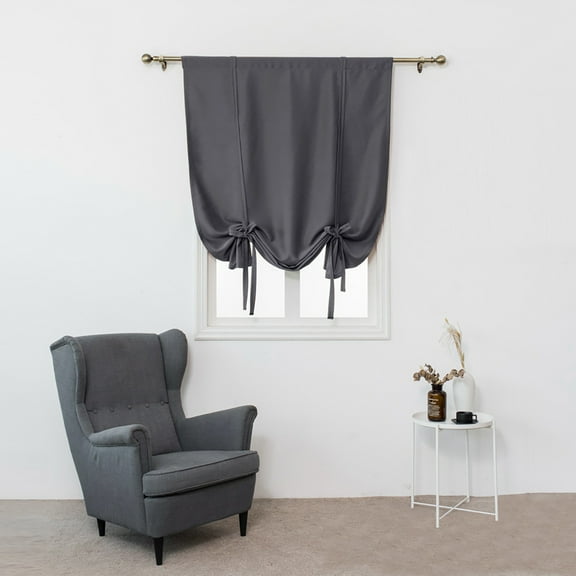 Namzi Short Curtains Blackout - 70*120cm Rod Pocket Curtain, Dark grey Half Curtains for Windows, 1 slice Polyester Blackout Curtains, Curtains for Small Windows,