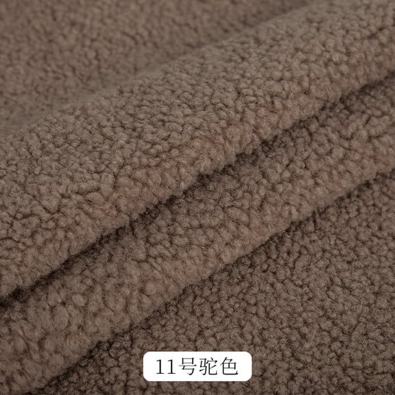 Namzi Single Sided Lambs Wool Fabric,Plush Faux Fur Fabric for DIY Sewing Handmade Winter Wear,Plush Toys and Home Decorations,39*65in,Camel Color