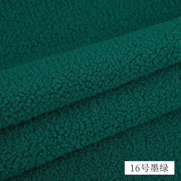 Namzi Single Sided Lambs Wool Fabric,Plush Faux Fur Fabric for DIY Sewing Handmade Winter Wear,Plush Toys and Home Decorations,39*65in,Dark Green