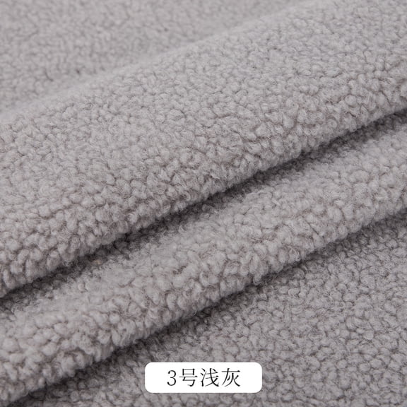 Namzi Single Sided Lambs Wool Fabric,Plush Faux Fur Fabric for DIY Sewing Handmade Winter Wear,Plush Toys and Home Decorations,39*65in,Grey