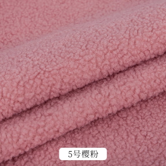Namzi Single Sided Lambs Wool Fabric,Plush Faux Fur Fabric for DIY Sewing Handmade Winter Wear,Plush Toys and Home Decorations,39*65in,Pink