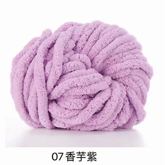 Namzi Single Strand Blended Wool Blanket Yarn, Thick Jumbo Hand Knitting Material, Soft Wool Yarn for DIY Blankets & Rugs, Single Ply Ultra Thick Arm Knitting Yarn, Weight 240g,Light Purple