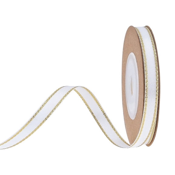 Namzi Small Ribbon, White Thin Ribbon, 2 Rolls Polyester Ribbon (6mm50yd Each), Fine Decorative Ribbon for Gift Wrapping & Crafts.