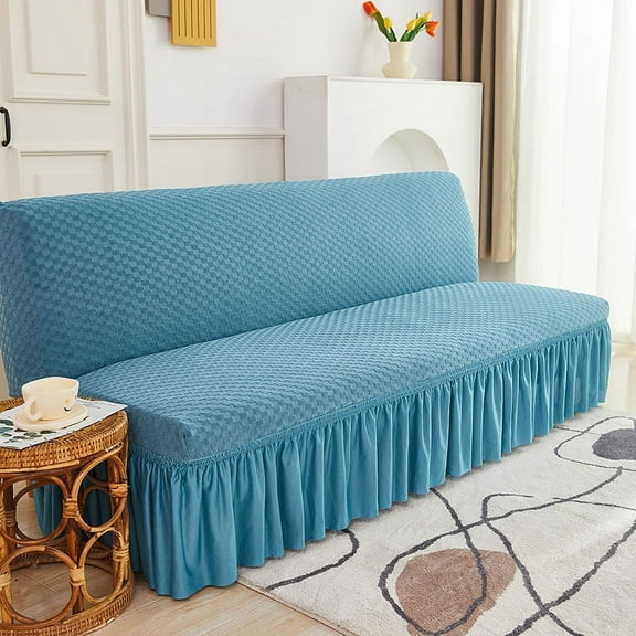 Namzi Sofa Cover for sofas Stretch Couch Covers for Living Room Easy Fit Washable Furniture Sofa Protector with Skirt,1 Piece 59-74.8inch (Blue)