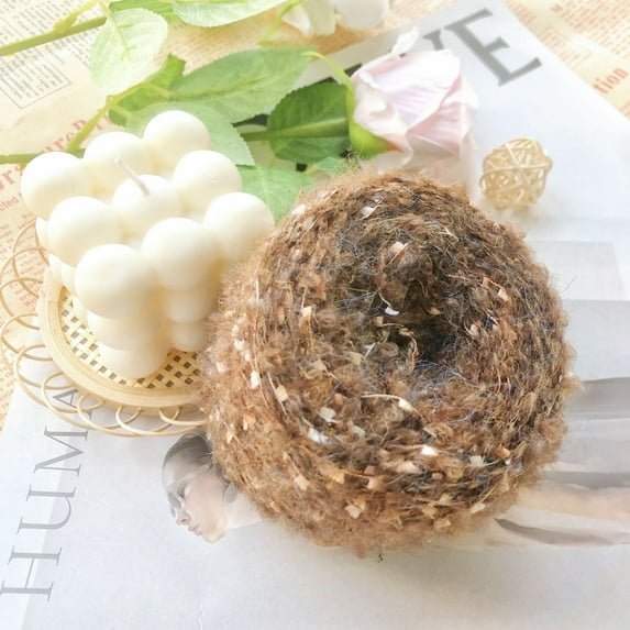 Namzi Soft Plush Wool Acrylic Fancy Loop Yarn for Doll Hair Making,Crochet Knitting,Needle Felting Doll Hair | Curly Hair Coils of Wool Felt Carded Sheep Wool,Roving,Fiber(50g,A194)