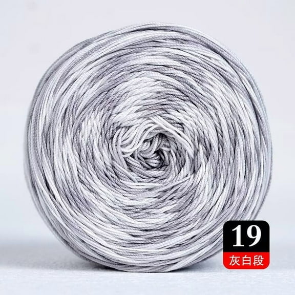 Namzi Soft Yarn for Crocheting - 1 roll Yarn Multicolor, Gradient Cotton Yarn, Ultra-Soft & Breathable, Ideal for Handcrafts, Yarn Category, Easy to Weave.Grey+White