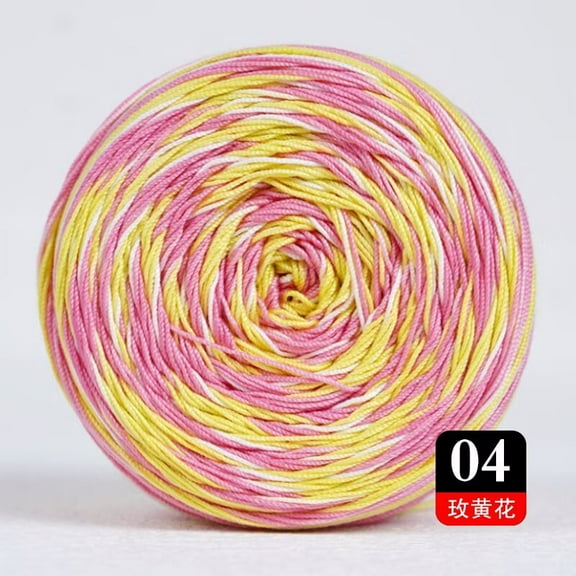 Namzi Soft Yarn for Crocheting - 1 roll Yarn Multicolor, Gradient Cotton Yarn, Ultra-Soft & Breathable, Ideal for Handcrafts, Yarn Category, Easy to Weave.Rose pink+yellow
