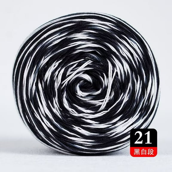 Namzi Soft Yarn for Crocheting - 1 roll Yarn Multicolor, Gradient Cotton Yarn, Ultra-Soft & Breathable, Ideal for Handcrafts, Yarn Category, Easy to Weave.black + white