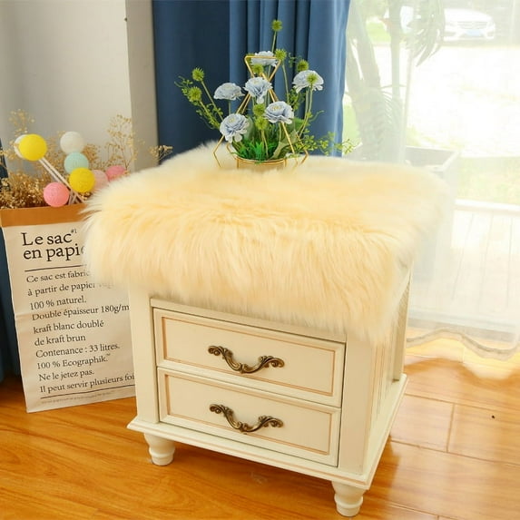 Namzi Solid Color Plush Table Runner,Faux Sheepskin Decorative Shaggy Dresser Scarf,Not-Slip Desk Pad,Luxury False Fur Dresser Tablecloth-grey 60x100cm(23.62x39.37inch)