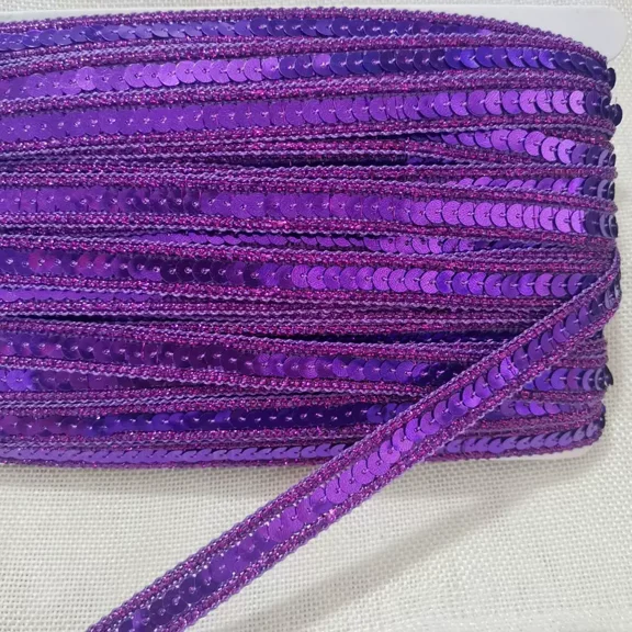 Namzi Sparkly Sequin Trim, 0.5 Inch Flat Glitter Sequin Ribbon,Bling Fabric Sewing Crafts Embellishment,10 Yards,G06