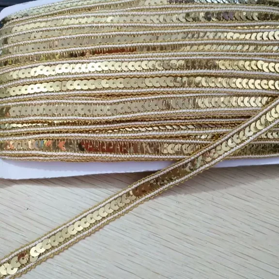 Namzi Sparkly Sequin Trim, 0.5 Inch Flat Glitter Sequin Ribbon,Bling Fabric Sewing Crafts Embellishment,10 Yards,G07