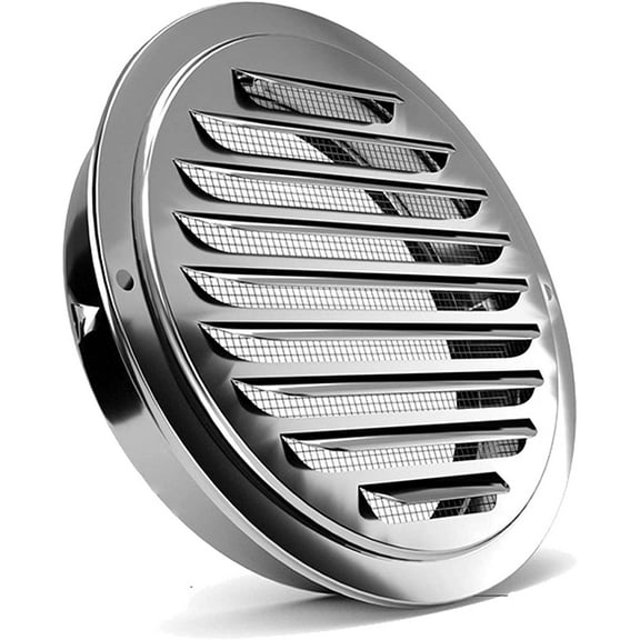 Namzi Stainless Steel Flat 7.87" x 7.87" Louvered Vent for 4" Ducting 2 Piece