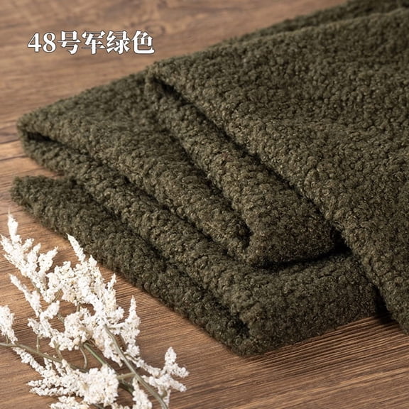 Namzi Teddy Fleece Fabric,39*63 Inch Coarse Knitted Plush Fabric for DIY Sewing Projects,Costume,Throw Pillow Covers,Home Decoration,Army Green