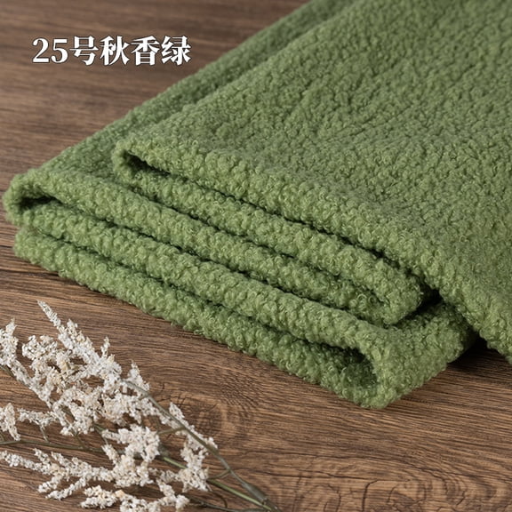 Namzi Teddy Fleece Fabric,39*63 Inch Coarse Knitted Plush Fabric for DIY Sewing Projects,Costume,Throw Pillow Covers,Home Decoration,Dark Green