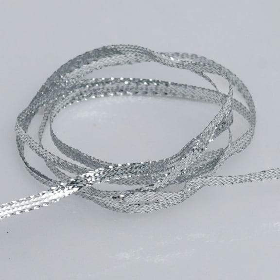 Namzi Thin Ribbon for Crafts - silvery Ribbon Bows, 2 Rolls, 0.3cm*20yd, Durable Polyester Ribbon, Ideal Holiday Ribbon for DIY Projects & Decoration, Belongs to Yarn & Ribbon Needles Category