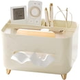 thumbnail image 1 of Namzi Tissue Storage Box, Multifunctional Tissue Box Holder, Tissue Cover Nightstand Organizer, Large Napkin Container with Multi Compartments for Table Living Room Bedroom(Beige), 1 of 5
