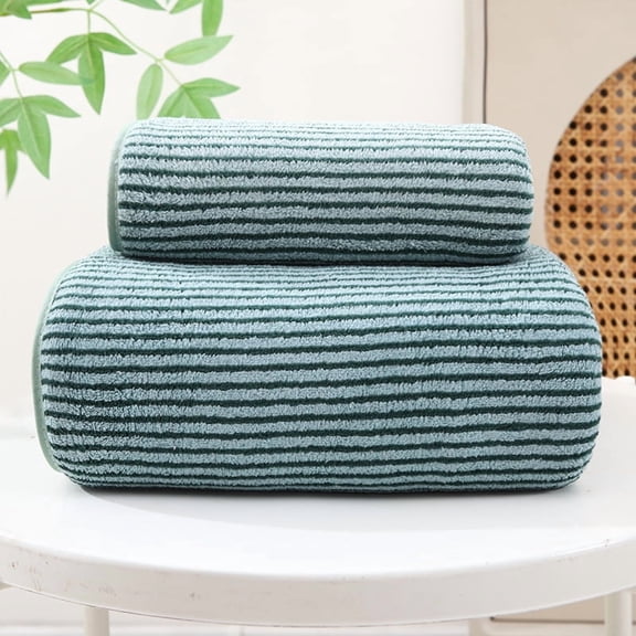 Namzi Towels and Washcloths Sets - 3 Pcs green Dark Towels, 35*75cm/13.78*29.53in Soft Coral Fleece Bathroom Towel Set, Absorbent Towels for Home Bathroom Daily Use.