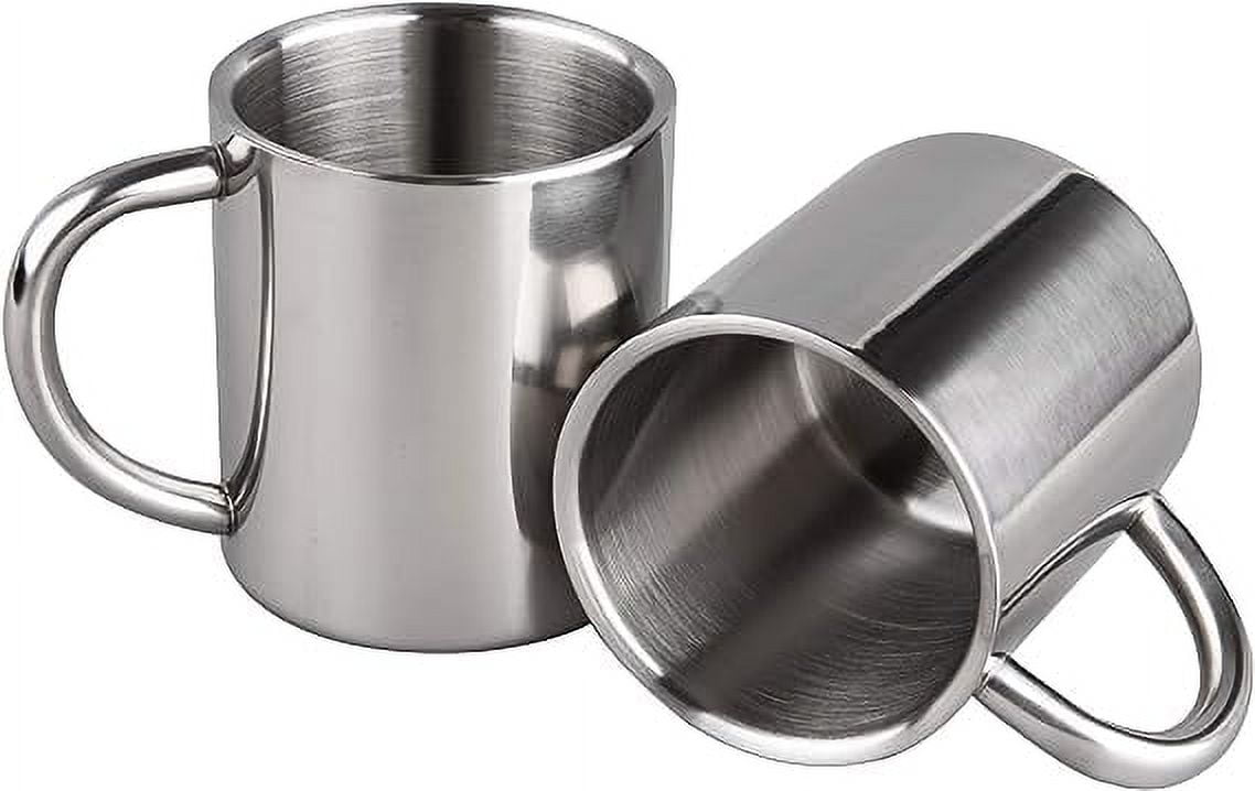 Namzi 7.5oz Stainless Steel Double Walled Camping Mugs, Set of 2