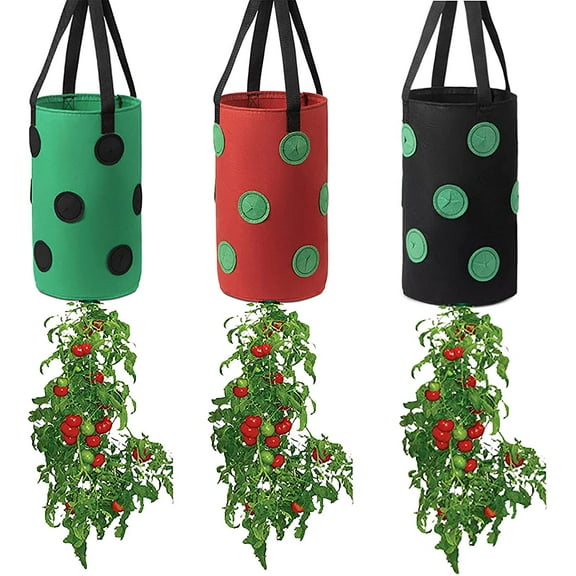 Namzi Upside Down Grow Bags with 12 Holes and Handles (3 Count)