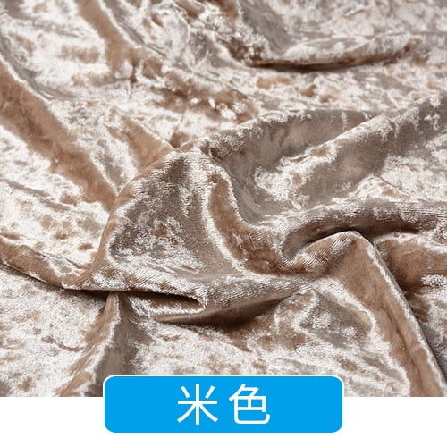 Namzi Velvety Fabric 1 Yard Soft Polyester Fabric for Sewing Apparel, Curtains & Home Decor, Plush DIY Craft Material, Beige