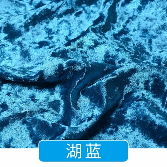 Namzi Velvety Fabric 1 Yard Soft Polyester Fabric for Sewing Apparel, Curtains & Home Decor, Plush DIY Craft Material, Blue
