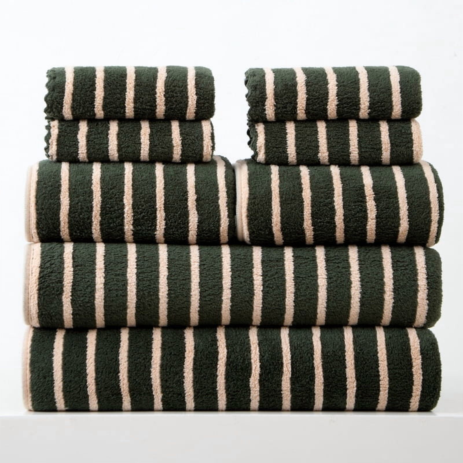 Namzi Wash Cloth Set, green Bath Towels Set of 6 - Hand Towel:34*34CM, Towel:34*74CM Bath Towel:70*140CM Coral Fleece Towels & Washcloths, Premium Fluffy Towels for Bathroom