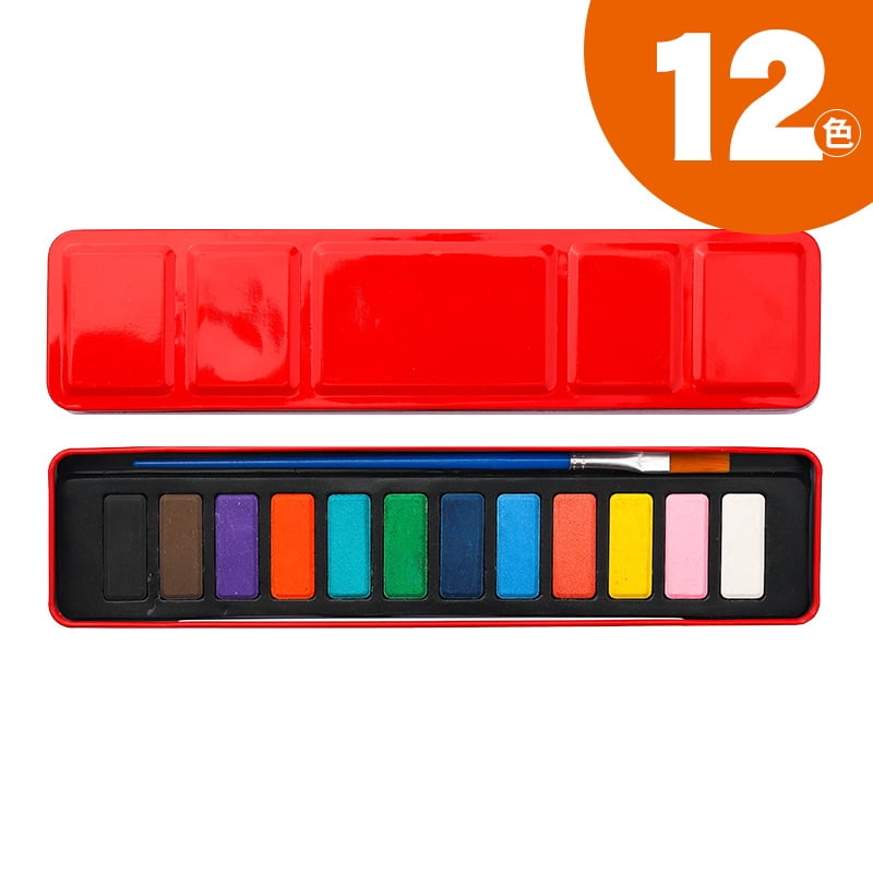 Namzi Watercolor Paint Watercolor Set, Watercolor Paints, Solid Watercolor, 12 Colors, Ideal for Art Creation-Red Box