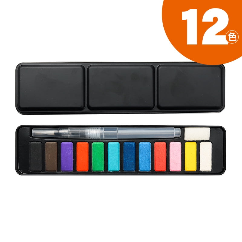 Namzi Watercolor Paint Watercolor Set, Watercolor Paints, Solid Watercolor, 12 Colors, Ideal for Art Creation-Style A,Black Box