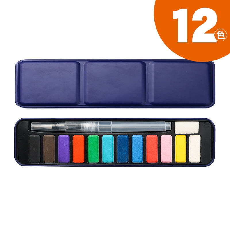 Namzi Watercolor Paint Watercolor Set, Watercolor Paints, Solid Watercolor, 12 Colors, Ideal for Art Creation-Style A,Blue Box