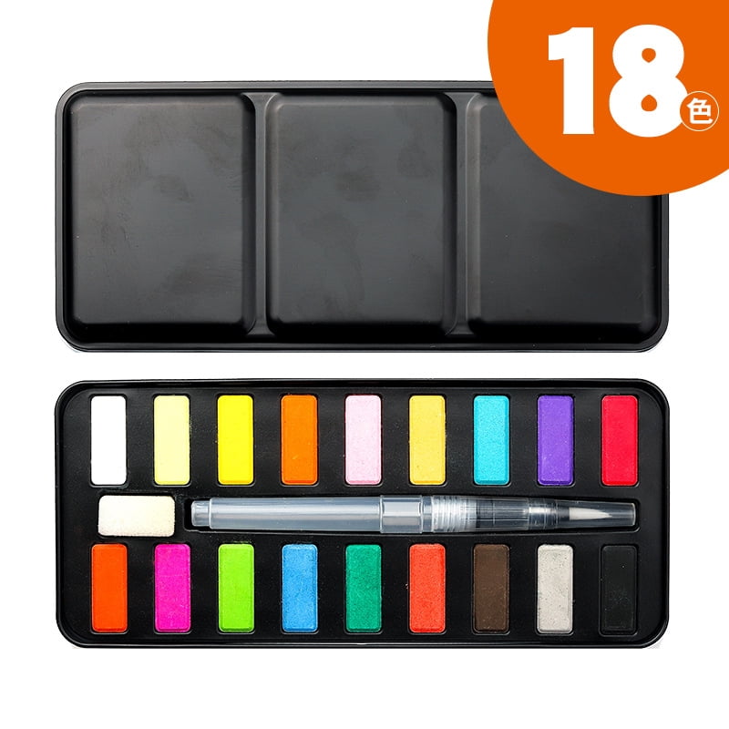 Namzi Watercolor Paint Watercolor Set, Watercolor Paints, Solid Watercolor, 18 Colors, Ideal for Art Creation-Style A,Black Box