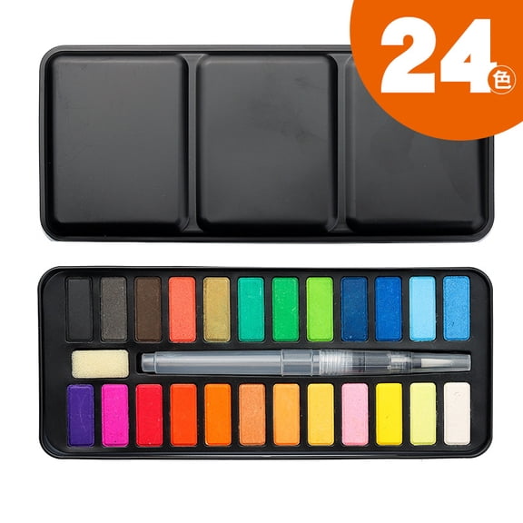 Namzi Watercolor Paint Watercolor Set, Watercolor Paints, Solid Watercolor, 24 Colors, Ideal for Art Creation-Style A,Black Box