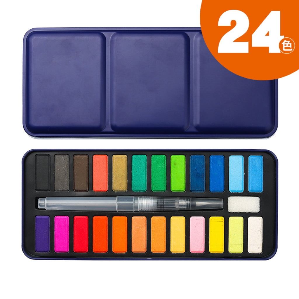Namzi Watercolor Paint Watercolor Set, Watercolor Paints, Solid Watercolor, 24 Colors, Ideal for Art Creation-Style A,Blue Box