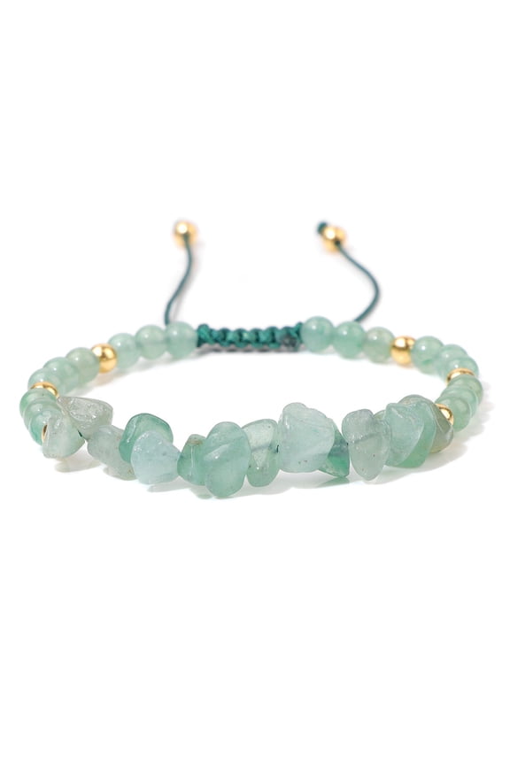 Weaving Crushed Stone Friend Bracelet,Women Beaded Stackable Stretch Bracelet Colorful Charm Jewelry Boho Summer Beach,Light Green