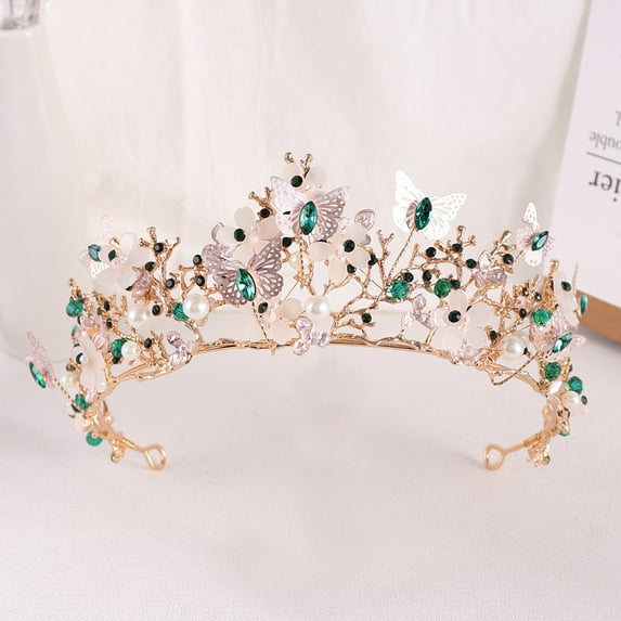 Namzi Wedding Tiara for Bride Princess Tiara Headband Bridal Crown,Crystal Rhinestone Hair Jewelry Decor for Queen Girl Bride Birthday Prom Wedding Pageant Halloween Costume Party(E)