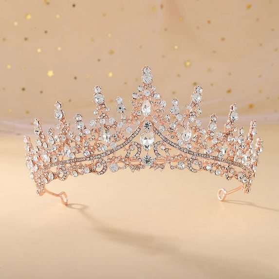 Namzi Wedding Tiara for Bride Princess Tiara Headband Bridal Crown,Crystal Rhinestone Hair Jewelry Decor for Queen Girl Bride Birthday Prom Wedding Pageant Halloween Costume Party(A)