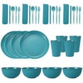 thumbnail image 1 of Namzi Wheat Straw Dinnerware Set, Unbreakable Plastic Dish Set, Eco-Friendly Tableware for Home & Outdoor Use,32-Piece Green, 1 of 4
