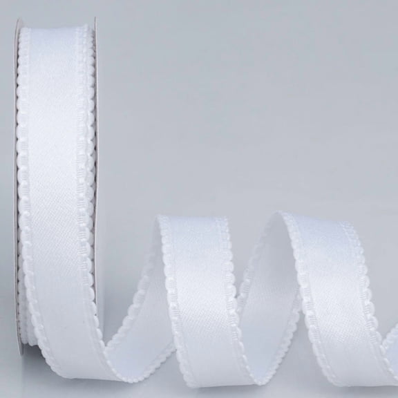 Namzi , White Craft Ribbon,2.5cm x 50yd Nylon Ribbon, 1 Roll, Flexible & Smooth, Satin Ribbon for Gift Wrapping, Ideal for DIY