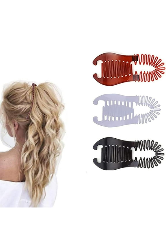 Women's Banana Hair Clips, Black White, 3 Count (3 Pack)