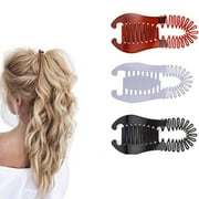 Namzi Women's Banana Hair Clips, Black White, 3 Count (3 Pack)