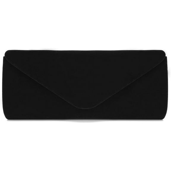 Namzi Women's Evening Wedding Party Velvet Envelope Clutch Bag Tote Purse Handbag（Black）