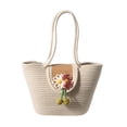 thumbnail image 1 of Namzi Women's Woven Shoulder Bag Woven Tote Bag and Cosmetic Bag,Summer Beach Weaving Chic Woven Tote Handbags Shoulder Bags 13.77*3.93*8.66inch（White）, 1 of 2