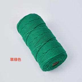 Namzi Wrapped Cotton Cord Green3 Size 3937*0.157In 1 Roll 3-4mm Core Spun Cotton Rope for Macrame Wall Hanging Tapestry DIY Craft Weaving Decor