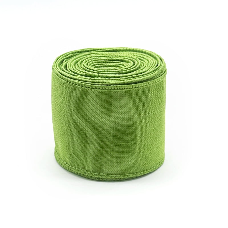 Namzi Wrapping Ribbons, Craft Ribbon, green Linen Ribbon, 6.3cm x 10yd , 5 Rolls, for DIY Crafts & Gift Wrapping