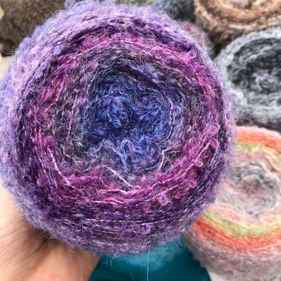 NAMZI Wool Felt Hair Coils, Soft Plush Wool-Acrylic Fancy Loop Yarn, Perfect for Needle Felting, Crochet Knitting & Craft Projects(50gA34)