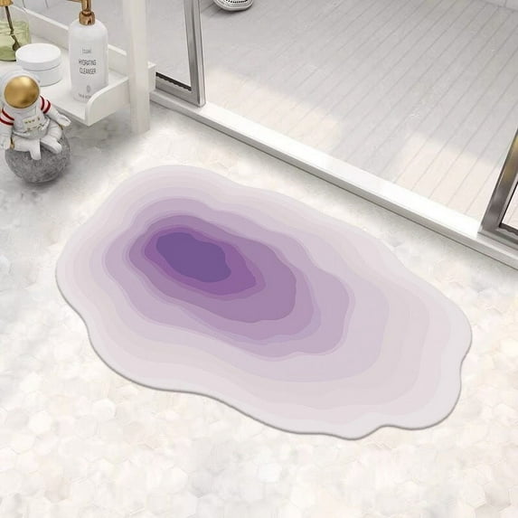 Namzi -a Bathroom Rug Mat , Non-Slip Plush Shaggy Bath Carpet, Machine Wash Dry, Bath Mats for Bathroom Floor, Tub and Shower, Bathroom Runner Bathmat Accessories Decor, Purple H,16*24inch