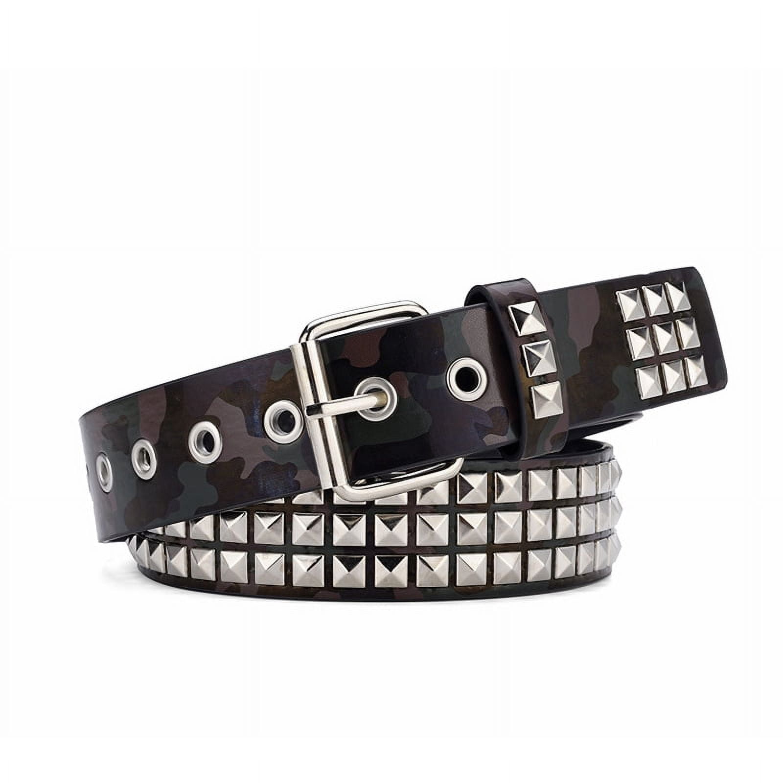 Namzi -a Punk Leather Belt,Women Men Goth Pyramid Studded
