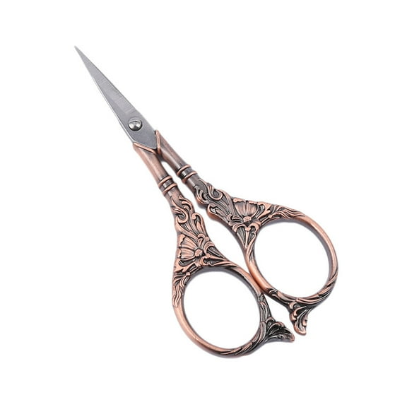 Namzi -a Vintage European Style Scissors Stainless Steel for Cross Stitch Cutting Embroidery Sewing Handcraft Craft Art Work DIY Tool(Red Copper)