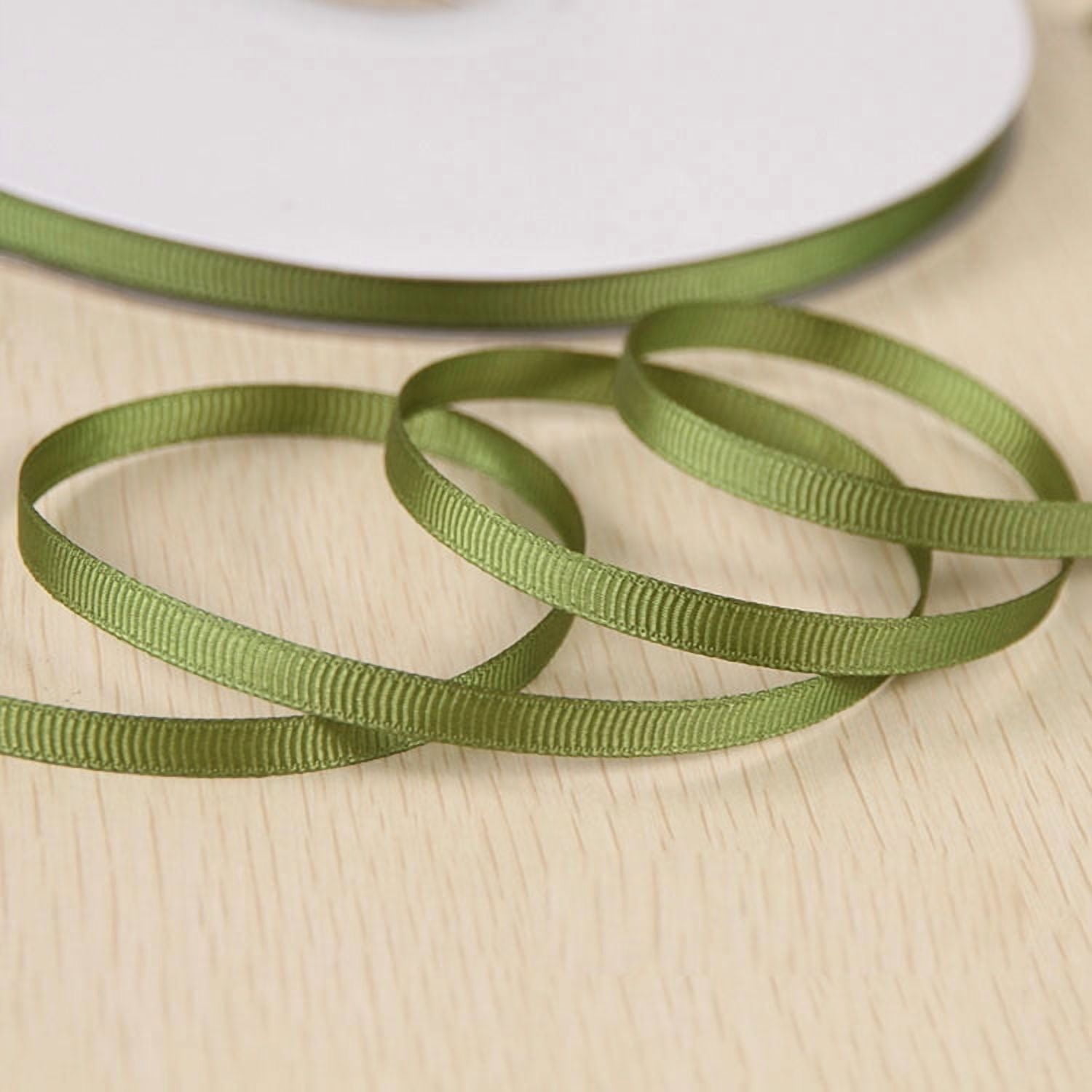 Namzi army green Thin Ribbon for Crafts, 3 Rolls Ribbed Band 6mm*91m (0.24*3582.68in) Polyester Craft Ribbon, Ideal for Gift Wrapping & DIY.